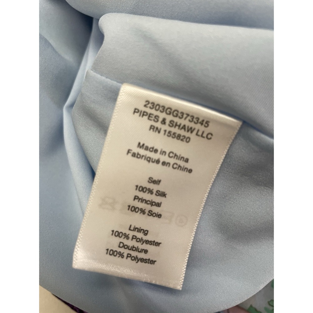 Veronica Beard Eleonora Silk Floral Print Skirt Asymmetrical Midi Blue 6 B46 - Picture 9 of 12